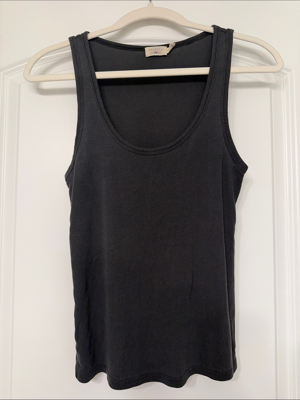 Faherty Black Ribbed Tank Top